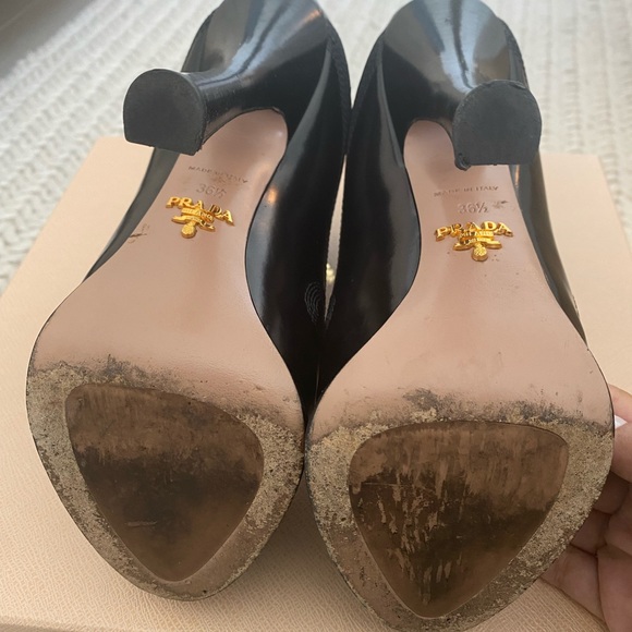 Prada platform black ankle boots with back zipper - Picture 3 of 8